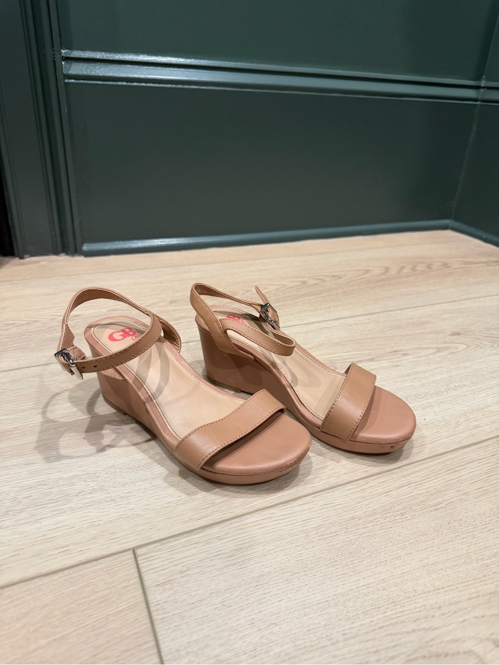 Gianni Bini Girls Tan Wedge Sandals with Ankle Strap